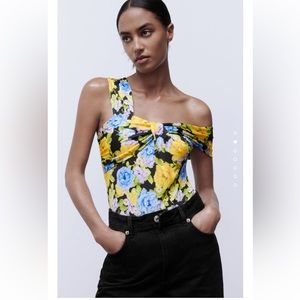 Knotted off shoulder bodysuit NWT